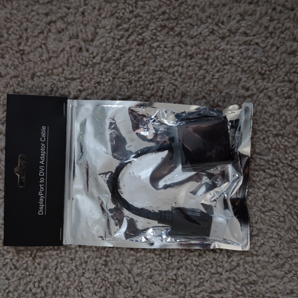 Black DisplayPort to DVI Adapter Cable